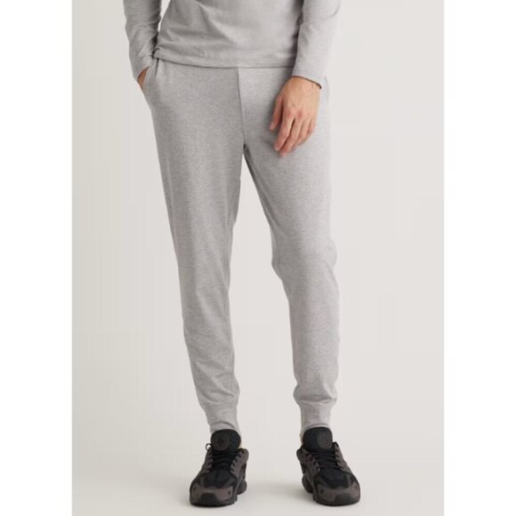 Quince Flow knit Mid Rise Men's Joggers Small Heather Pale Grey Outdoor Gym Run - Picture 8 of 10